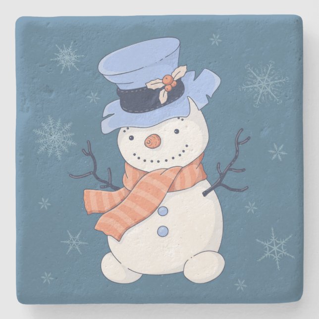 Posavasos De Piedra Snowman (Anverso)