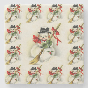 Posavasos De Piedra Snowman 009
