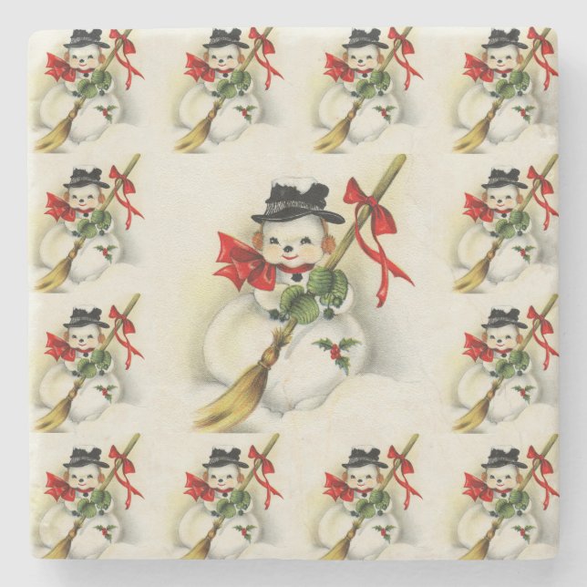 Posavasos De Piedra Snowman 009 (Anverso)