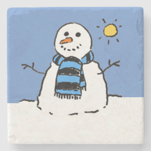 Posavasos De Piedra Snowman en los Navidades Sunshine