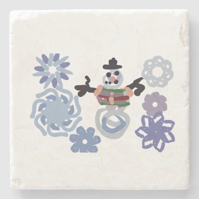 Posavasos De Piedra Snowman warm  (Anverso)