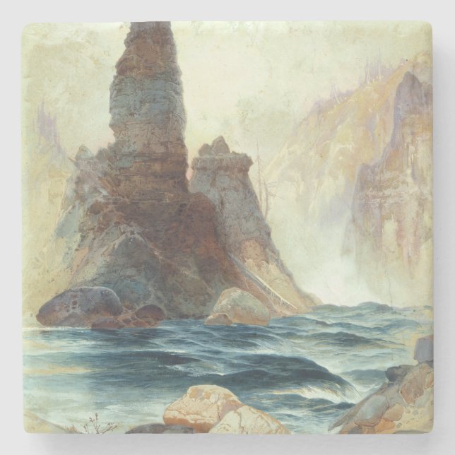 Posavasos De Piedra Sobre Tower Falls, Moran, 1872 (Anverso)