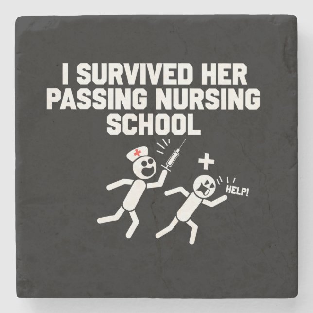 Posavasos De Piedra Sobreviví a su enfermera de la escuela de Enfermer (Anverso)