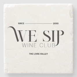 Posavasos De Piedra Sofisticado Escudo Personalizado De Wine Club