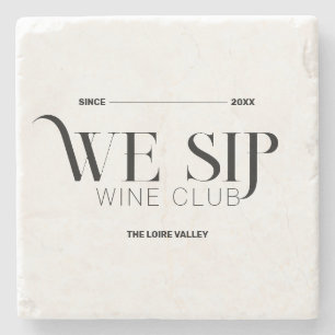 Posavasos De Piedra Sofisticado Escudo Personalizado De Wine Club