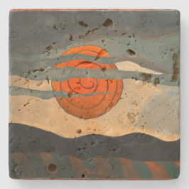 Posavasos De Piedra Sol Rojo Arthur Dove |