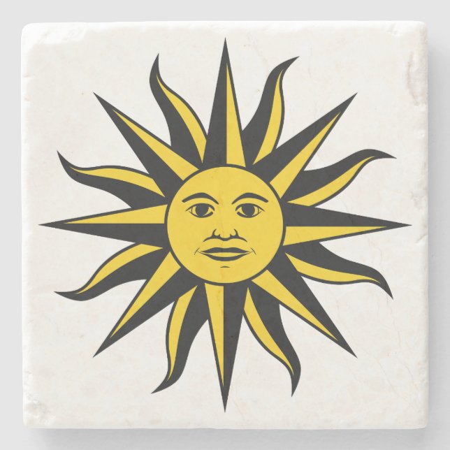 Posavasos De Piedra Sol sonriente (Anverso)