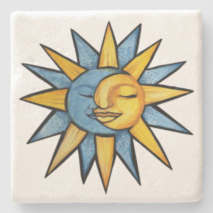 Posavasos De Piedra Sol y Luna