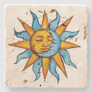 Posavasos De Piedra Sol y luna Sunshine MoonChild