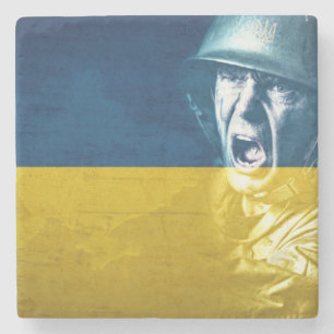 Posavasos De Piedra Soldado ucraniano de paz en guerra