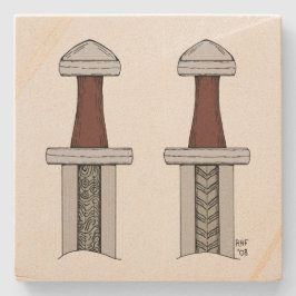 Posavasos De Piedra Soldadura de patrón de espadas de visión