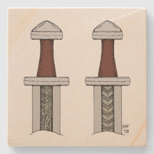 Posavasos De Piedra Soldadura de patrón de espadas de visión