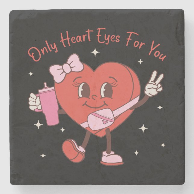 Posavasos De Piedra Solo Ojos de Corazón Para Ti (Anverso)