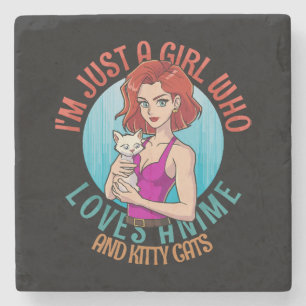 Posavasos De Piedra Sólo soy una chica que ama a los gatos