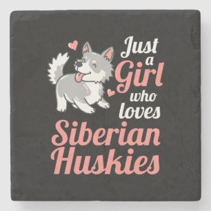 Posavasos De Piedra Sólo un Chica que ama al Husky Siberiano