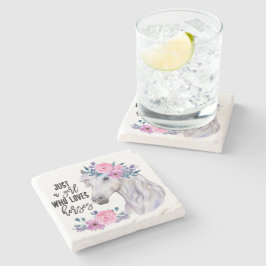 Posavasos De Piedra Sólo un Chica que ama la montaña rusa de piedra de