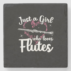 Posavasos De Piedra Sólo Un Chica que ama las flautas