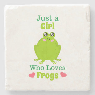 Posavasos De Piedra Solo un Chica que ama las ranas