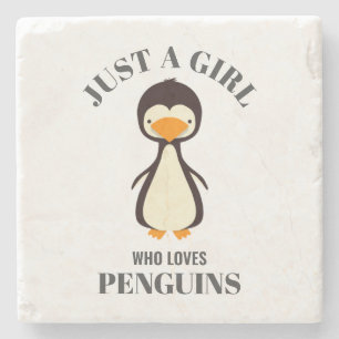 Posavasos De Piedra Sólo un chica que ama los pingüinos