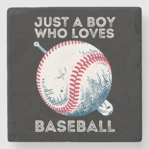Posavasos De Piedra Solo un chico que ama el béisbol