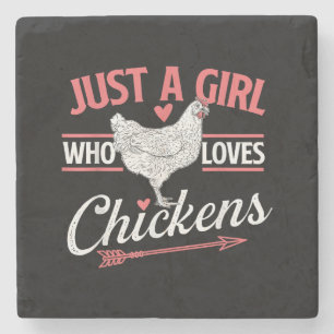 Posavasos De Piedra Sólo Una Chica Que Ama Los Pollos - Amante De Los 