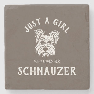 Posavasos De Piedra Sólo una chica que ama su Schnauzer