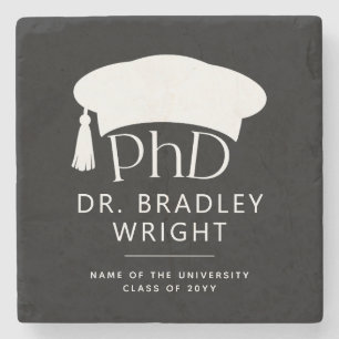 Posavasos De Piedra Sombrero doctoral de doctorado personalizado Gradu
