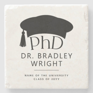 Posavasos De Piedra Sombrero doctoral de doctorado personalizado Gradu