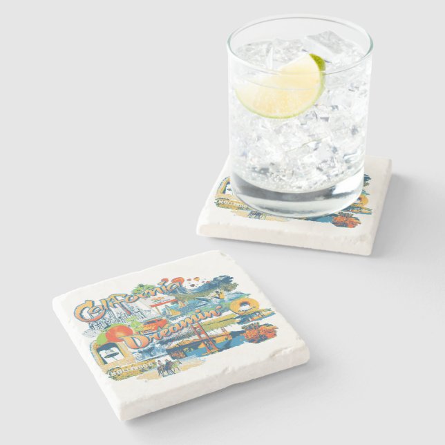 Posavasos De Piedra Soñando California (Lateral)