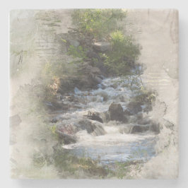 Posavasos De Piedra Sonidos relajantes Salpicadero de arte de cascada