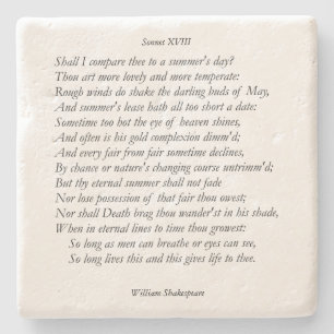 Posavasos De Piedra Sonnet # 18 de William Shakespeare
