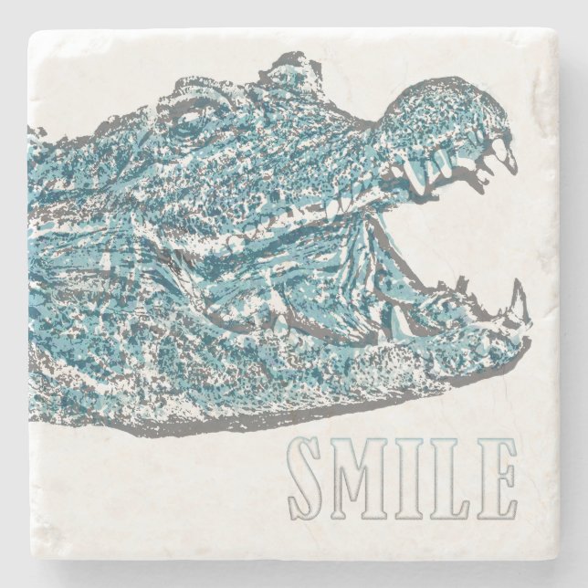 Posavasos De Piedra Sonrisa cocodrilo (Anverso)