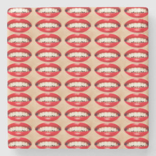 Posavasos De Piedra Sonrisa perfecta Femme Fatale Pop-art
