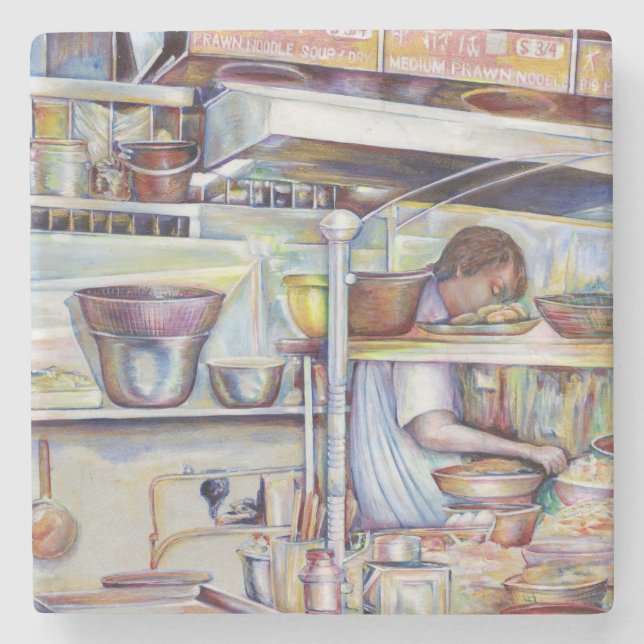 Posavasos De Piedra Sopa de cola de cerdo, Singapur (Anverso)