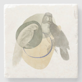 Posavasos De Piedra Sophisticated Bird Art Warm Neutral Stone Coaster