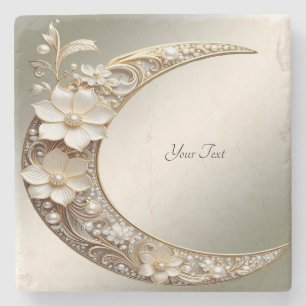 Posavasos De Piedra Soporte de Piedra de Marco de Luna Creciente Decor