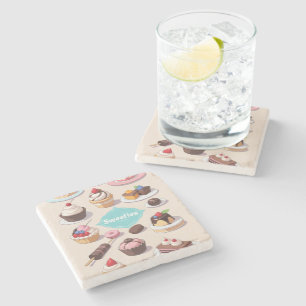 Posavasos De Piedra Soporte de piedra de mármol Sweeties