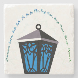 Posavasos De Piedra Soporte de Piedra para Linterna de Búho - Azul Cla