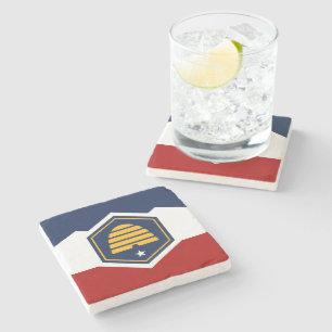 Posavasos De Piedra Soporte de piedra patriótico con bandera de Utah,