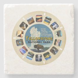 Posavasos De Piedra Souvenir del parque nacional Yellowstone retro
