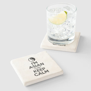 Posavasos De Piedra Soy asiático no puedo mantener la calma