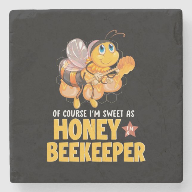 Posavasos De Piedra Soy Dulce Como Abeja De Miel (Anverso)