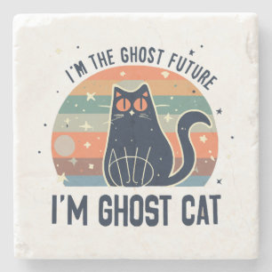 POSAVASOS DE PIEDRA SOY EL FUTURO FANTASMA, GATO FANTASMA 