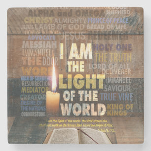 Posavasos De Piedra Soy la Luz del Mundo - Juan 8:12