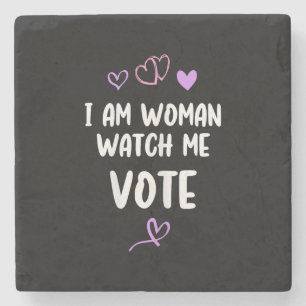 Posavasos De Piedra Soy Mujer Observarme Votar