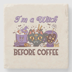 Posavasos De Piedra Soy una bruja antes del café
