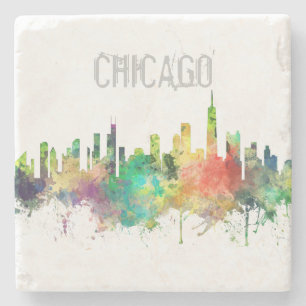 POSAVASOS DE PIEDRA SP DEL HORIZONTE DE CHICAGO, ILLINOIS -