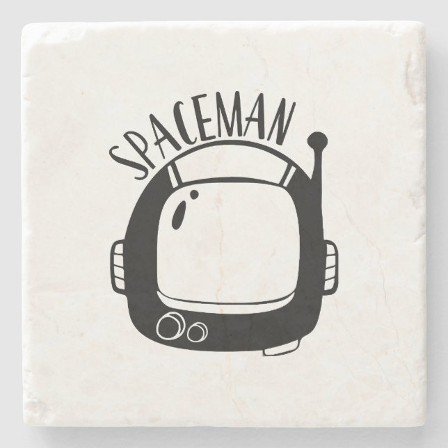 Posavasos De Piedra Spaceman Vintage (Anverso)