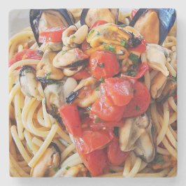 Posavasos De Piedra Spaghetti con la montaña rusa de comida