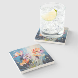 Posavasos De Piedra Splash Arte floral